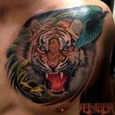 Tiger in the jungle Tattoo Design Thumbnail